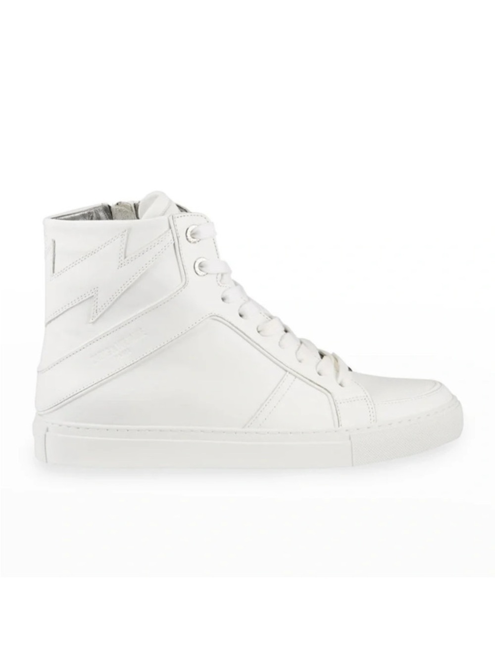 NIB Zadig & Voltaire High Flash Leather High-Top Sneakers Size 39 Blanc White 8